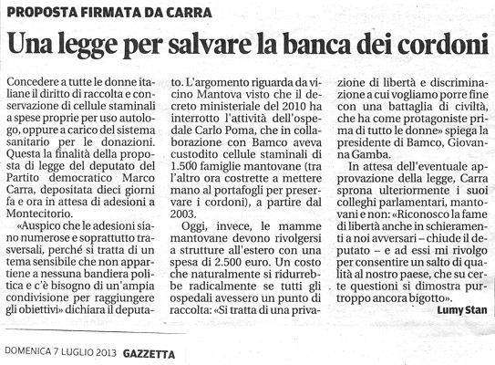 Gazzetta di Mantova 7 Luglio 2013