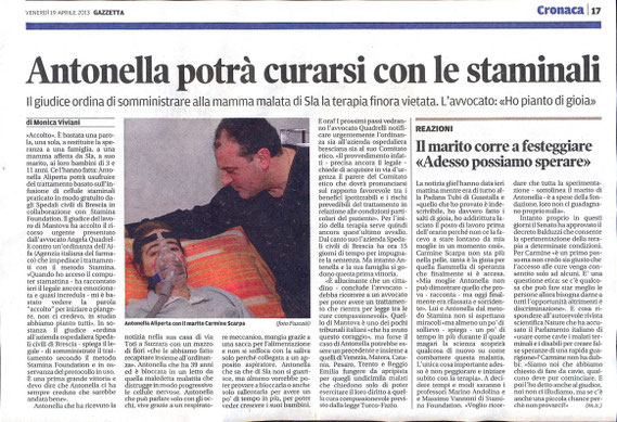 Gazzetta di Mantova 19 Aprile 2013