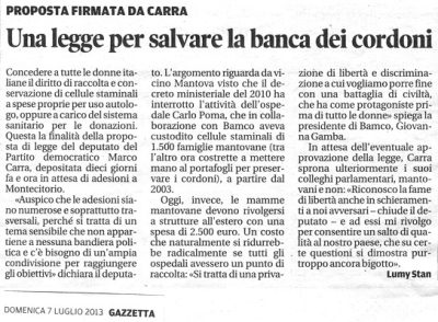 Gazzetta di Mantova 7 Luglio 2013