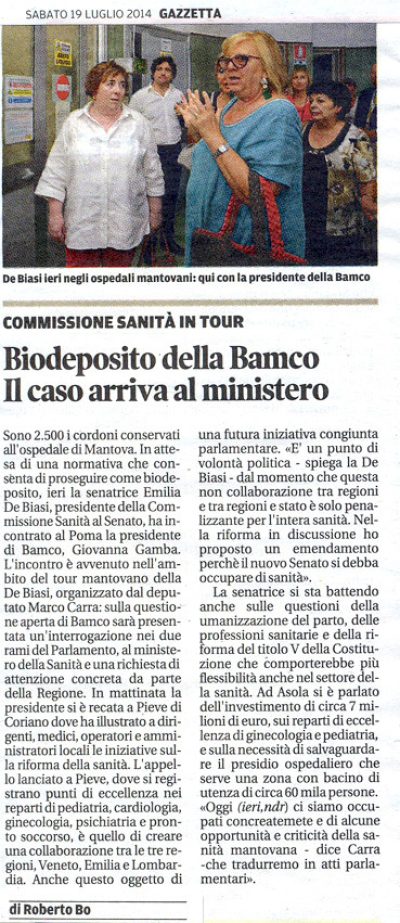 Gazzetta di Mantova 19 Luglio 2014