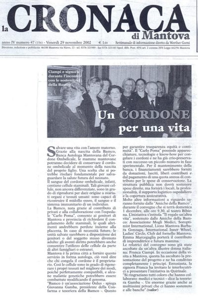 Cronaca di Mantova 29 Novembre 2002