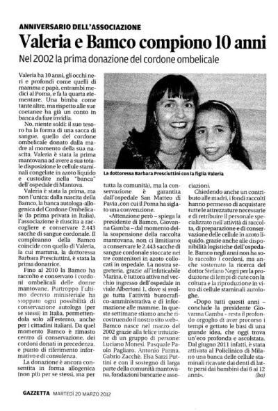 Gazzetta di Mantova 20 Marzo 2012