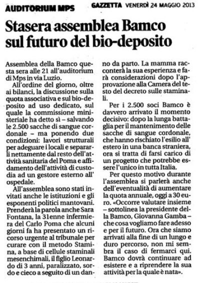 Gazzetta di Mantova 24 Maggio 2013