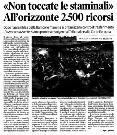 Gazzetta di Mantova 24 Ottobre 2012
