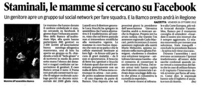 Gazzetta di Mantova 26 Ottobre 2012