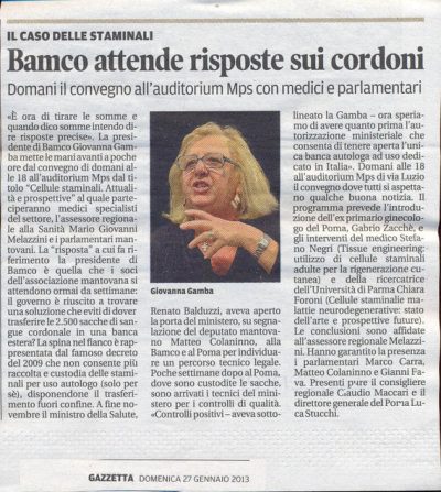 Gazzetta di Mantova 27 Gennaio 2013
